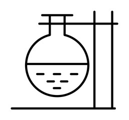 Poster - laboratory flask outline icon illustration on transparent background