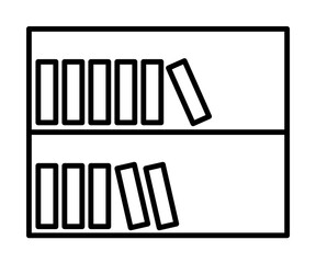 Poster - bookcase outline icon illustration on transparent background