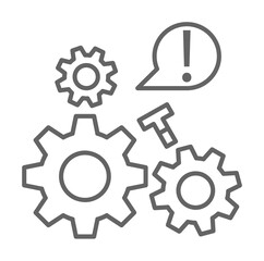 Poster - Industry crash damage engine gear industry repair work on white background icon illustration on transparent background
