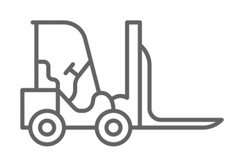 Poster - Industry forklift industrial transportation truck vehicle warehouse on white background icon illustration on transparent background