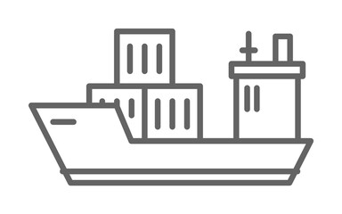 Poster - Industry cargo industrial liner on white background icon illustration on transparent background