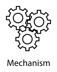 Poster - mechanism icon illustration on transparent background