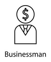 Poster - businessman icon illustration on transparent background