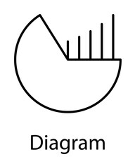 Poster - pie chart icon illustration on transparent background