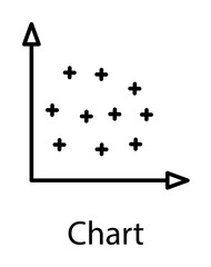 Poster - chart with points icon illustration on transparent background