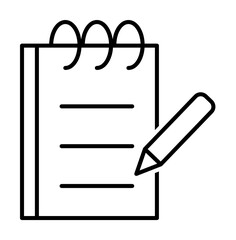 Poster - notebook and pen icon illustration on transparent background