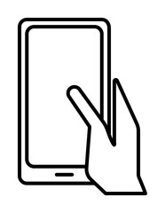 Poster - hand holds a tablet icon illustration on transparent background