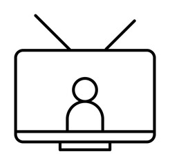 Poster - person on TV icon illustration on transparent background
