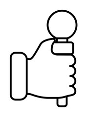 Poster - hand with microphone icon illustration on transparent background