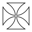 Maltese cross outline icon illustration on transparent background