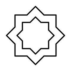 Poster - eight-pointed star outline icon illustration on transparent background