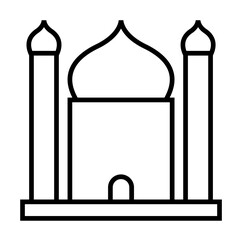 Poster - mosque outline icon illustration on transparent background