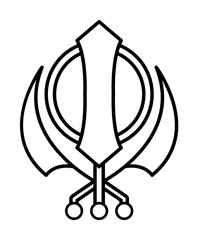 Poster - religious sign outline icon illustration on transparent background