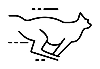 Poster - running cheetah icon illustration on transparent background
