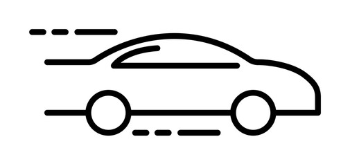 Poster - car at speed icon illustration on transparent background