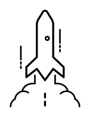 Poster - rocket icon illustration on transparent background