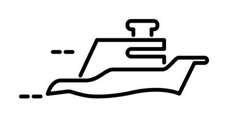Poster - floating yacht icon illustration on transparent background