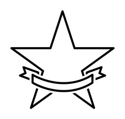 Poster - star with ribbon icon illustration on transparent background
