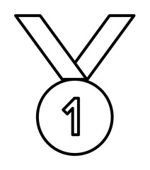 Poster - first place medal icon illustration on transparent background