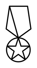 Poster - medal with a star icon illustration on transparent background