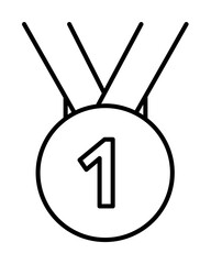 Poster - medal with ribbon icon illustration on transparent background