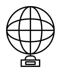 Poster - cup globe icon illustration on transparent background