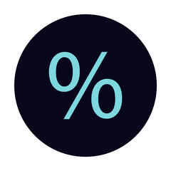 Poster - percent sign in a circle icon illustration on transparent background