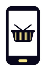 Leinwandbilder - mobile shopping icon illustration on transparent background