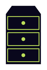 Poster - nightstand icon illustration on transparent background