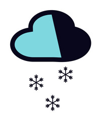 Poster - snow cloud icon illustration on transparent background