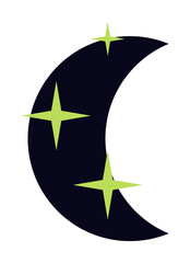 Poster - moon and stars icon illustration on transparent background