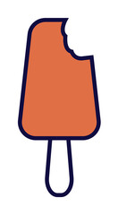 Poster - bitten ice cream on a stick icon illustration on transparent background