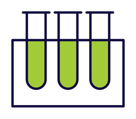 Poster - laboratory test tubes icon illustration on transparent background