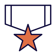 Poster - military star medal icon illustration on transparent background