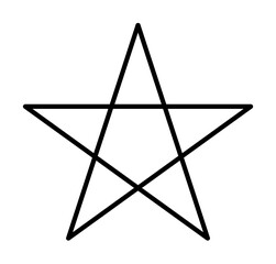 Poster - pentagram line icon illustration on transparent background