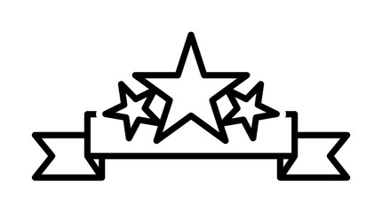 Poster - stars on the tape line icon illustration on transparent background