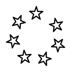 Poster - stars in a circle line icon illustration on transparent background