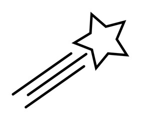 Poster - flying star line icon illustration on transparent background