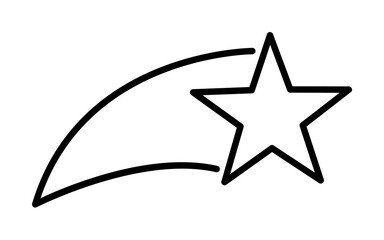 Poster - flying star line icon illustration on transparent background