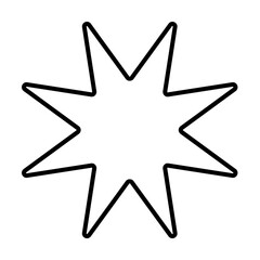 Poster - eight-pointed star line icon illustration on transparent background