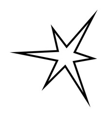 Poster - bright Star line icon illustration on transparent background