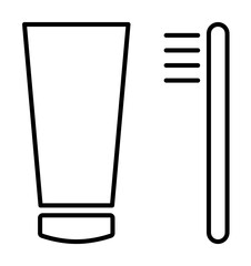 Poster - toothpaste and brush icon illustration on transparent background