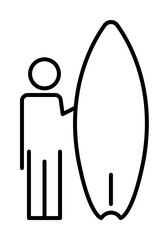 Poster - surfer icon illustration on transparent background