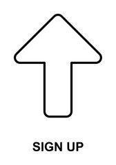 Poster - arrow up icon illustration on transparent background