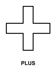 Poster - plus sign icon illustration on transparent background