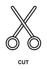 Poster - cut sign icon illustration on transparent background