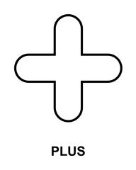Poster - plus sign icon illustration on transparent background