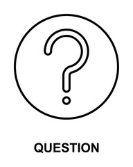 Poster - question in round icon illustration on transparent background