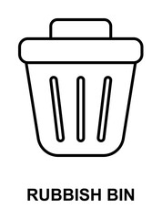 Poster - rubbish bin icon illustration on transparent background