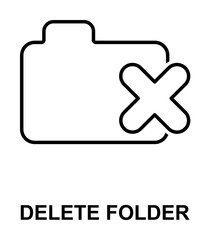 Poster - delete folder icon illustration on transparent background